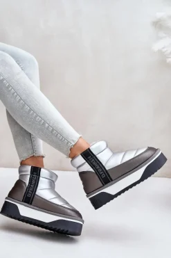 Niskie Śniegowce Na Grubej Podeszwie D.Franklin DFSH371010 Srebrne