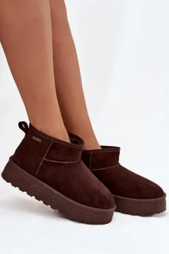 Niskie Śniegowce Na Platformie Big Star OO274A101 Czekoladowe