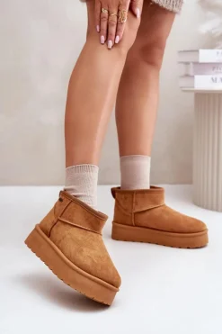 Niskie Śniegowce Na Platformie Big Star OO274A098 Camel