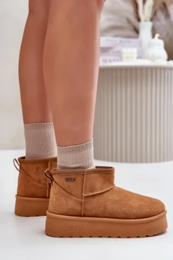 Niskie Śniegowce Na Platformie Big Star OO274A098 Camel