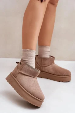 Niskie Śniegowce Na Platformie Big Star OO274A100 Beżowe