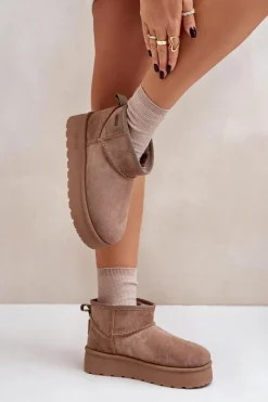 Niskie Śniegowce Na Platformie Big Star OO274A100 Beżowe