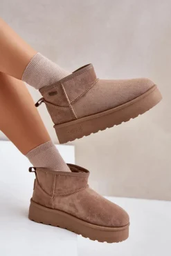 Niskie Śniegowce Na Platformie Big Star OO274A100 Beżowe