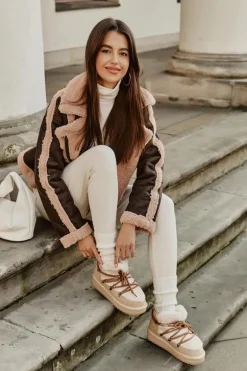 Niskie Śniegowce Na Platformie Z Futerkiem D.Franklin DFSH370011 Beżowe