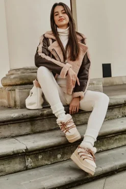 Niskie Śniegowce Na Platformie Z Futerkiem D.Franklin DFSH370011 Beżowe