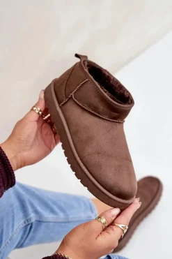 Niskie Śniegowce Z Eko Zamszu Brązowe Nelsanna