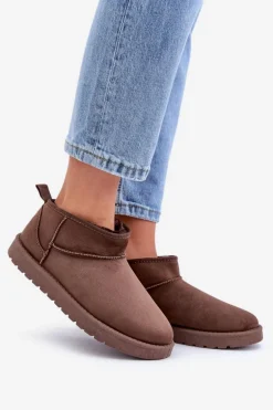 Niskie Śniegowce Z Eko Zamszu Brązowe Nelsanna