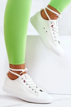 Niskie Skórzane Tenisówki Big Star JJ274007 Białe