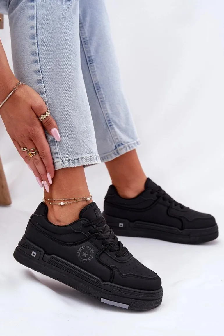 Niskie Sneakersy Damskie Big Star RR274A311 HI-POLY SYSTEM Czarne