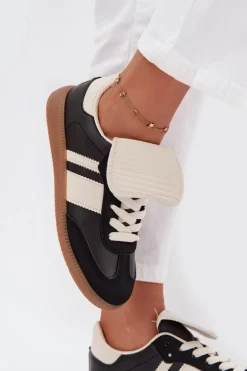 Niskie Sneakersy Damskie Z Wywiniętym Językiem Czarne Ardira