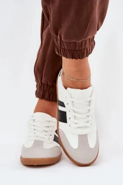 Niskie Sneakersy Damskie Z Eko Skóry Białe Nonalorin