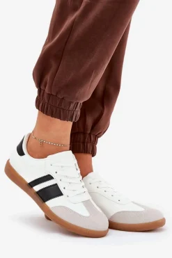 Niskie Sneakersy Damskie Z Eko Skóry Białe Nonalorin