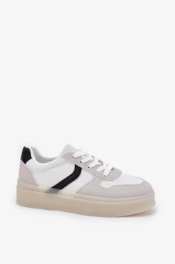 Niskie Sneakersy Damskie Na Platformie Białe Telmira