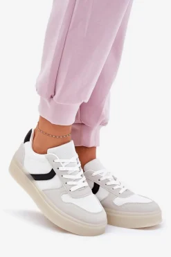 Niskie Sneakersy Damskie Na Platformie Białe Telmira