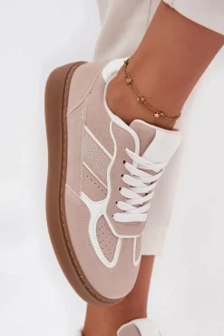 Niskie Sneakersy Damskie Beżowe Brenelle