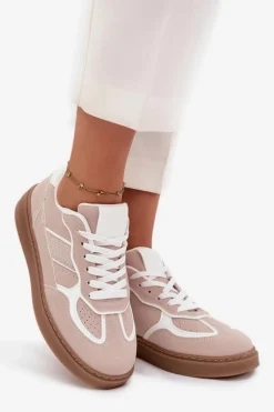Niskie Sneakersy Damskie Beżowe Brenelle