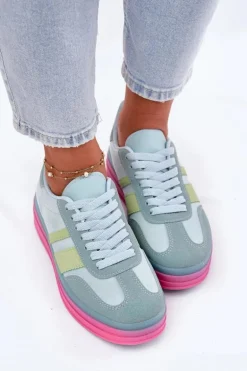 Niskie Sneakersy Na Platformie Niebieskie Ovivene