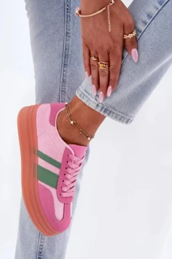 Niskie Sneakersy Na Platformie Różowe Ovivene