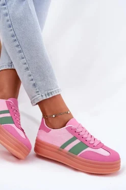 Niskie Sneakersy Na Platformie Różowe Ovivene