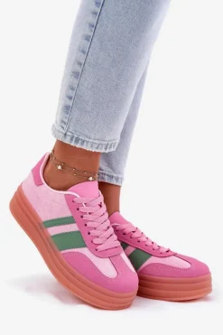 Niskie Sneakersy Na Platformie Różowe Ovivene