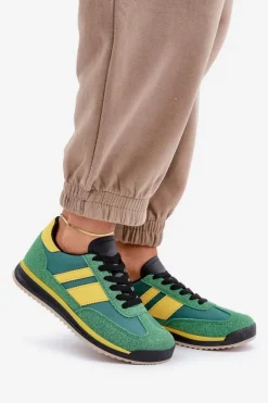 Niskie Sneakersy Trampki Damskie Zielone Sellira
