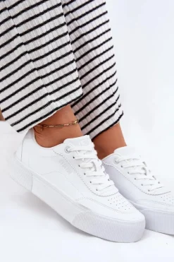 Niskie Sneakersy Z Eko Skóry Big Star RR274303 Białe