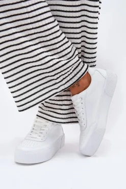 Niskie Sneakersy Z Eko Skóry Big Star RR274303 Białe