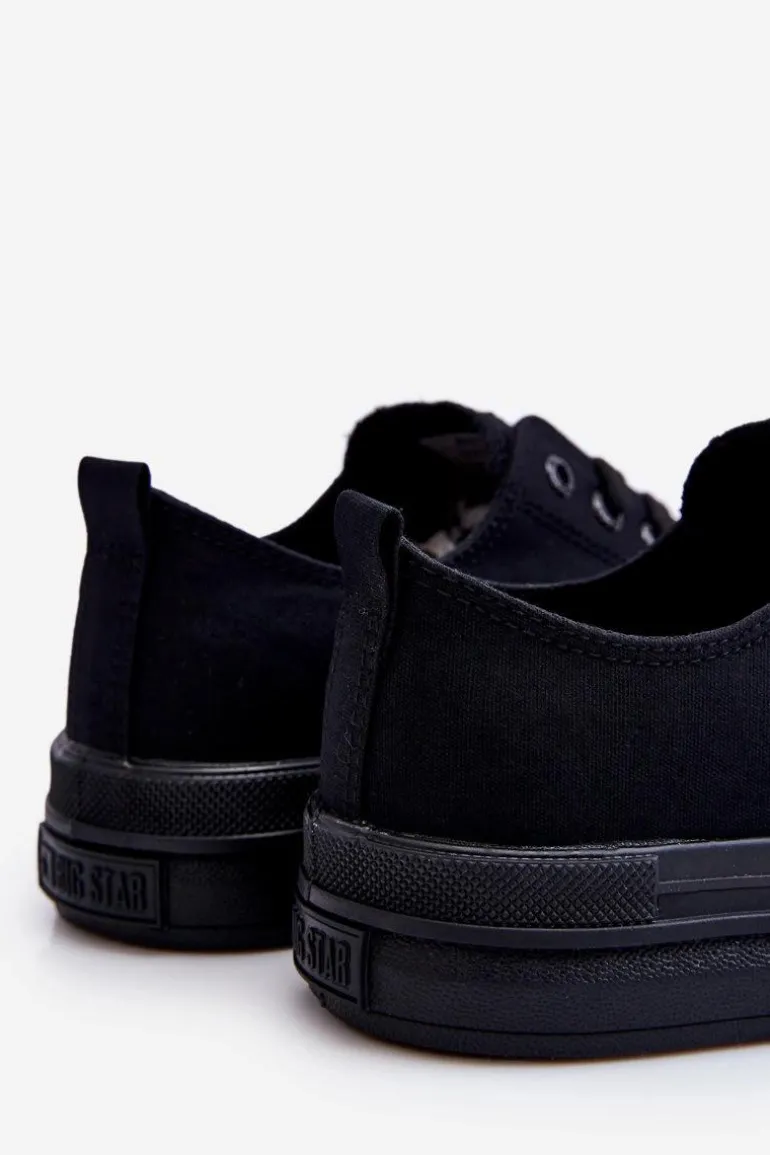 Niskie Sznurowane Tenisówki Big Star LL274967 Czarne