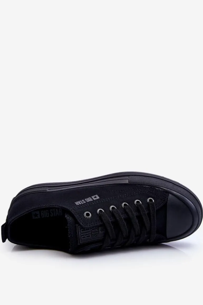 Niskie Sznurowane Tenisówki Big Star LL274967 Czarne