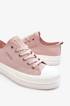 Niskie Sznurowane Tenisówki Big Star LL274970 Nude