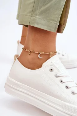 Niskie Sznurowane Tenisówki Big Star LL274968 Białe