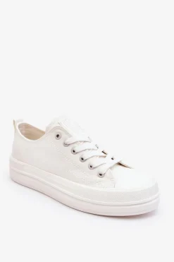 Niskie Sznurowane Tenisówki Big Star LL274968 Białe