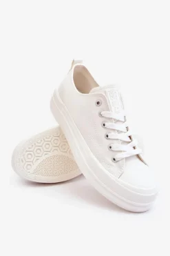 Niskie Sznurowane Tenisówki Big Star LL274968 Białe