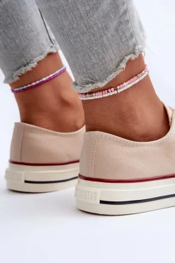 Niskie Trampki Damskie Big Star NN274272 Beżowe
