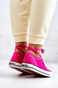 Niskie Trampki Damskie Big Star JJ274A005 Fuksja