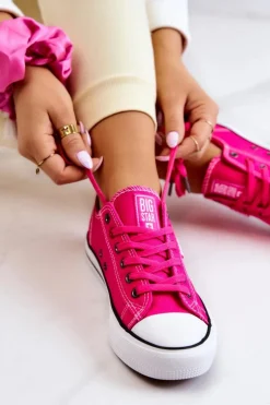 Niskie Trampki Damskie Big Star JJ274A005 Fuksja