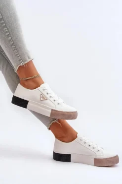 Niskie Trampki Damskie Białe Enalae