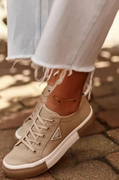 Niskie Trampki Damskie Brązowe Enalae