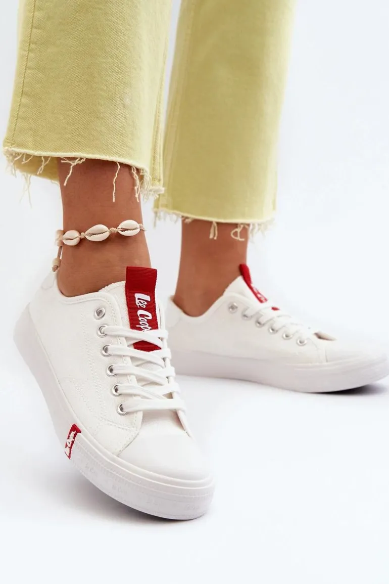 Niskie Trampki Damskie Lee Cooper LCW-24-31-2239 Białe