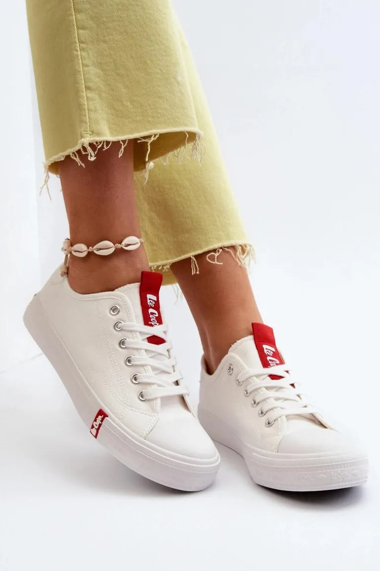 Niskie Trampki Damskie Lee Cooper LCW-24-31-2239 Białe