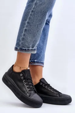 Niskie Trampki Damskie Ocieplane Czarne Big Star MM274031