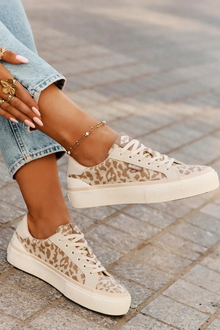 Niskie Trampki Damskie Panterka Lee Cooper LCW-25-02-3330L Beżowe