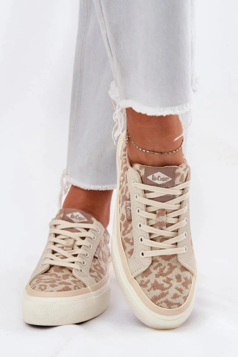 Niskie Trampki Damskie Panterka Lee Cooper LCW-25-02-3330L Beżowe