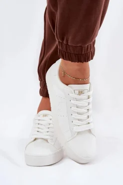 Niskie Trampki Damskie Z Eko Skóry Big Star NN274577 Białe