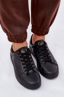 Niskie Trampki Damskie Z Eko Skóry Big Star NN274576 Czarne