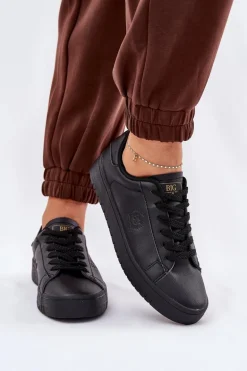 Niskie Trampki Damskie Z Eko Skóry Big Star NN274576 Czarne