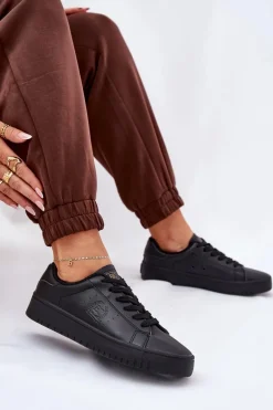 Niskie Trampki Damskie Z Eko Skóry Big Star NN274576 Czarne