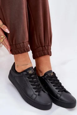 Niskie Trampki Damskie Z Eko Skóry Big Star NN274576 Czarne