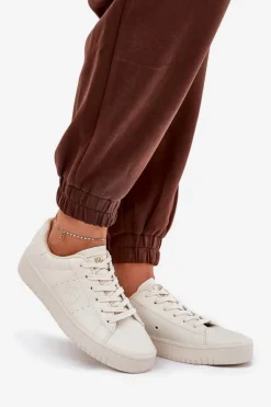 Niskie Trampki Damskie Z Eko Skóry Big Star NN274578 Beżowe