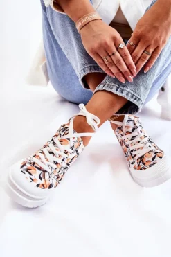 Niskie Trampki Wiązane W Owoce Białe Amissa